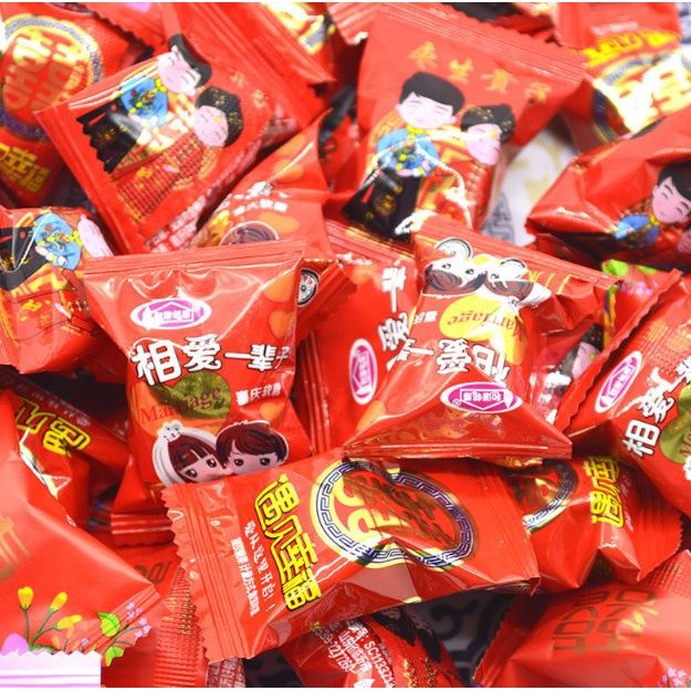 100g Fruit jelly candy wedding candy mixed flavor casual wedding fruit juice candy snacks Double Happiness (2124L) - Image 3