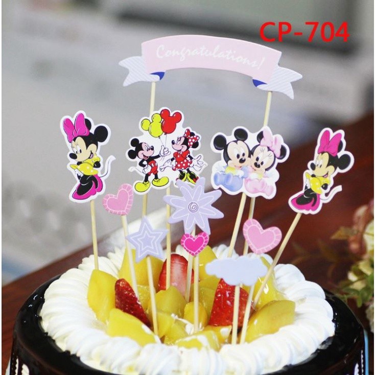 1set/pack Superhero Unicorn Happy Birthday Party Avengers Hello Kitty Cake Topper Kids Favors Decorate With Stick(1136L) - Image 17