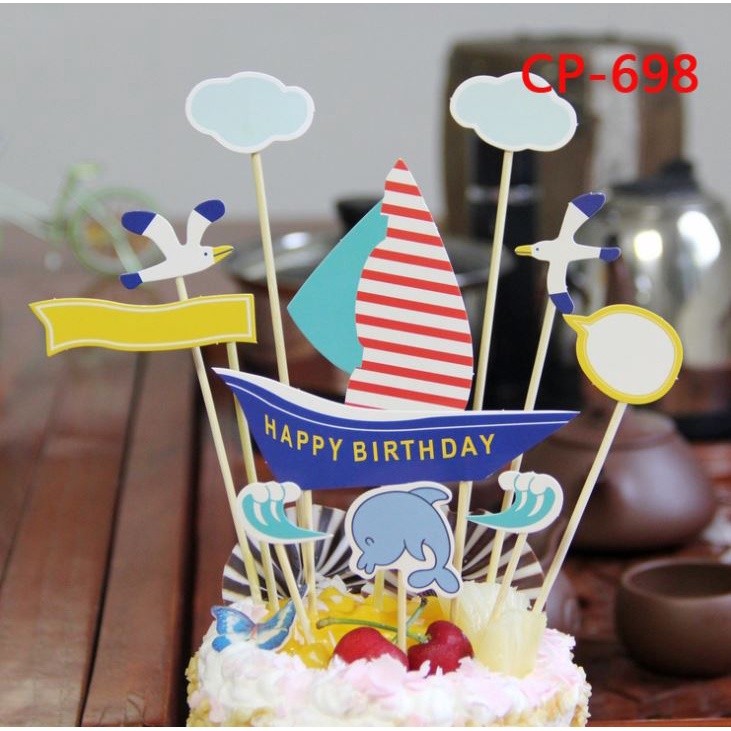 1set/pack Superhero Unicorn Happy Birthday Party Avengers Hello Kitty Cake Topper Kids Favors Decorate With Stick(1136L) - Image 11