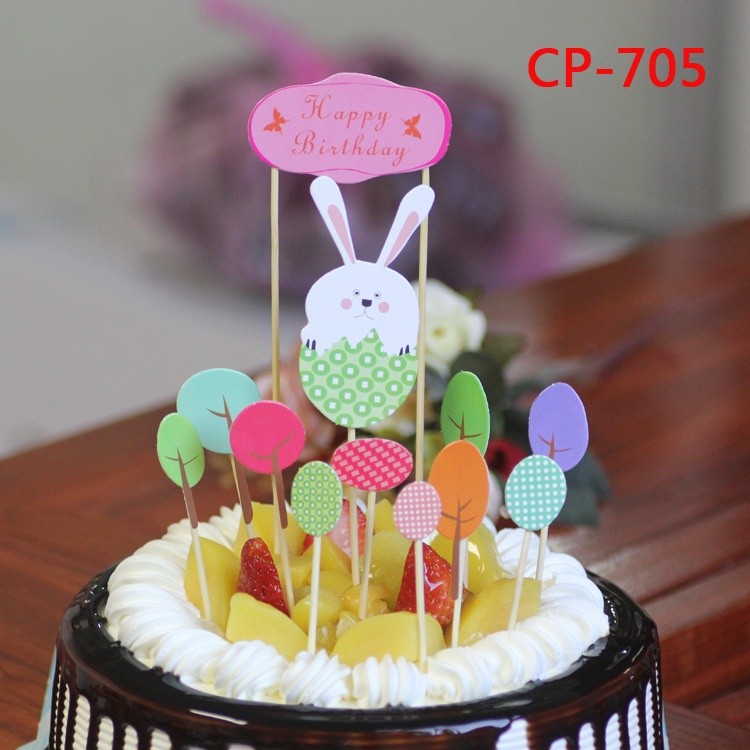 1set/pack Superhero Unicorn Happy Birthday Party Avengers Hello Kitty Cake Topper Kids Favors Decorate With Stick(1136L) - Image 12
