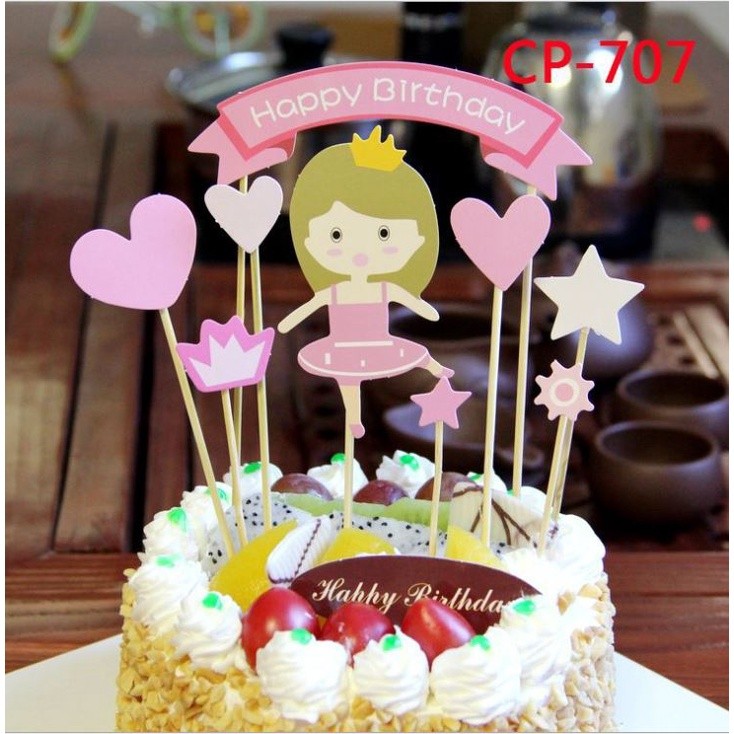 1set/pack Superhero Unicorn Happy Birthday Party Avengers Hello Kitty Cake Topper Kids Favors Decorate With Stick(1136L) - Image 10
