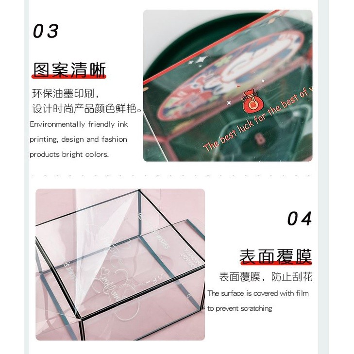 1pc Transparent Portable Box New Year Birthday Party Baking Cookies Cake Boxes Packaging Decoration(1278L) - Image 3
