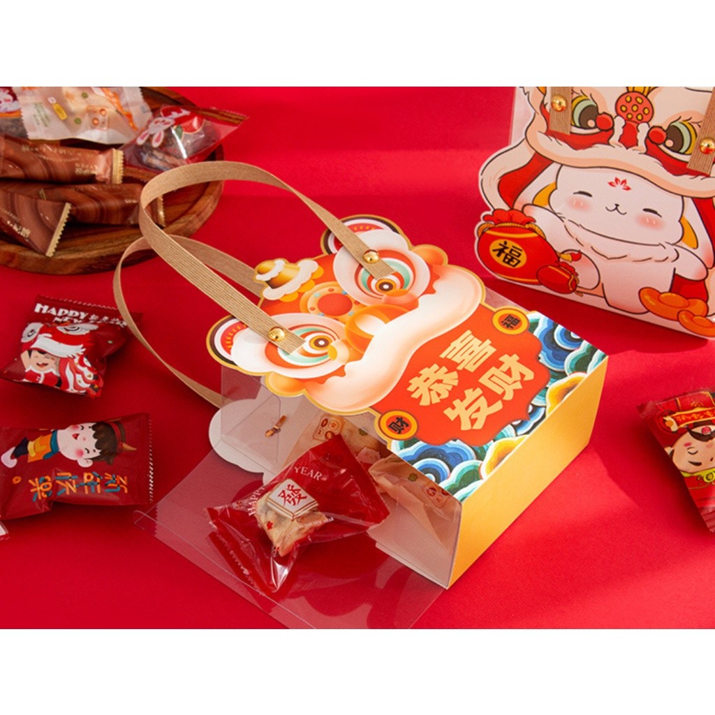 1pc Transparent Portable Box New Year Birthday Party Baking Cookies Cake Boxes Packaging Decoration(1278L) - Image 6