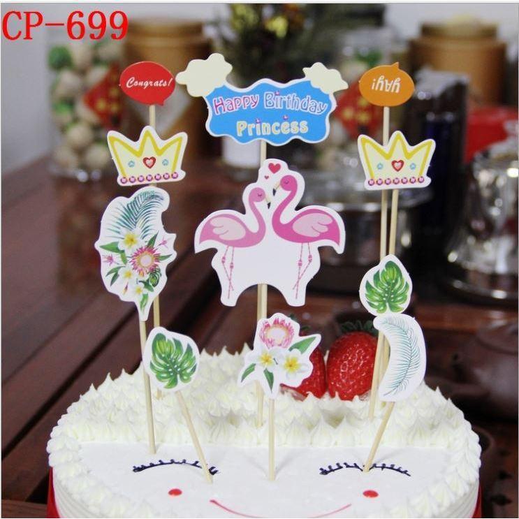 1set/pack Superhero Unicorn Happy Birthday Party Avengers Hello Kitty Cake Topper Kids Favors Decorate With Stick(1136L) - Image 6