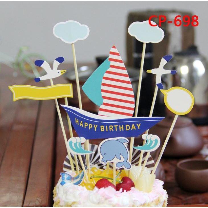 1set/pack Superhero Unicorn Happy Birthday Party Avengers Hello Kitty Cake Topper Kids Favors Decorate With Stick(1136L) - Image 5
