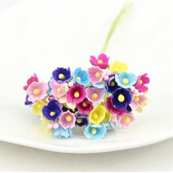 8 pieces DIY mini artificial rose paper flower bouquet wedding wreath decoration accessories artificial flower (626L) - Image 6