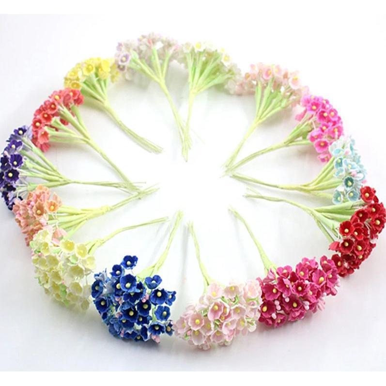 8 pieces DIY mini artificial rose paper flower bouquet wedding wreath decoration accessories artificial flower (626L) - Image 2