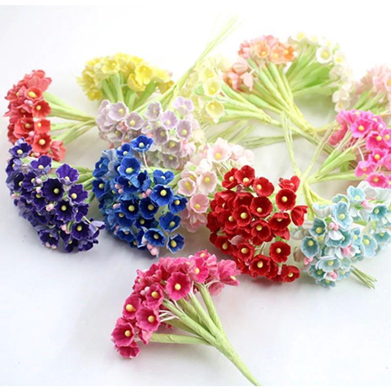 8 pieces DIY mini artificial rose paper flower bouquet wedding wreath decoration accessories artificial flower (626L) - Image 12